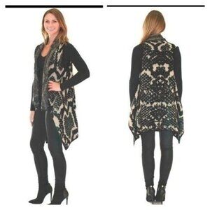 CASHMERE FEEL ABSTRACT VESTS-OS-NEW
